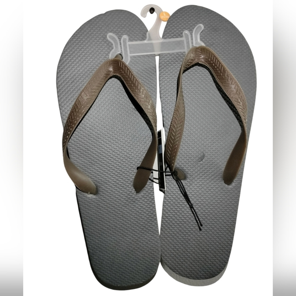 West Loop Gray and Brown Flip-Flops